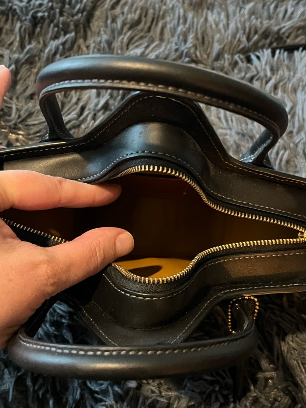 Black Coachtopia Star Recycled Leather Mini Crossbody Handbag with Top Handle - Picture 5 of 9